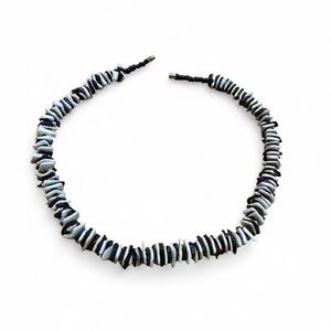 Black and White Beaded Shell Necklace